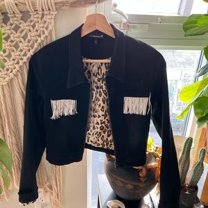 Sourpuss cropped jacket with tassels